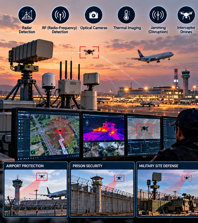 Anti-Drone Technology: How Airports, Prisons and Military Sites Detect Drones