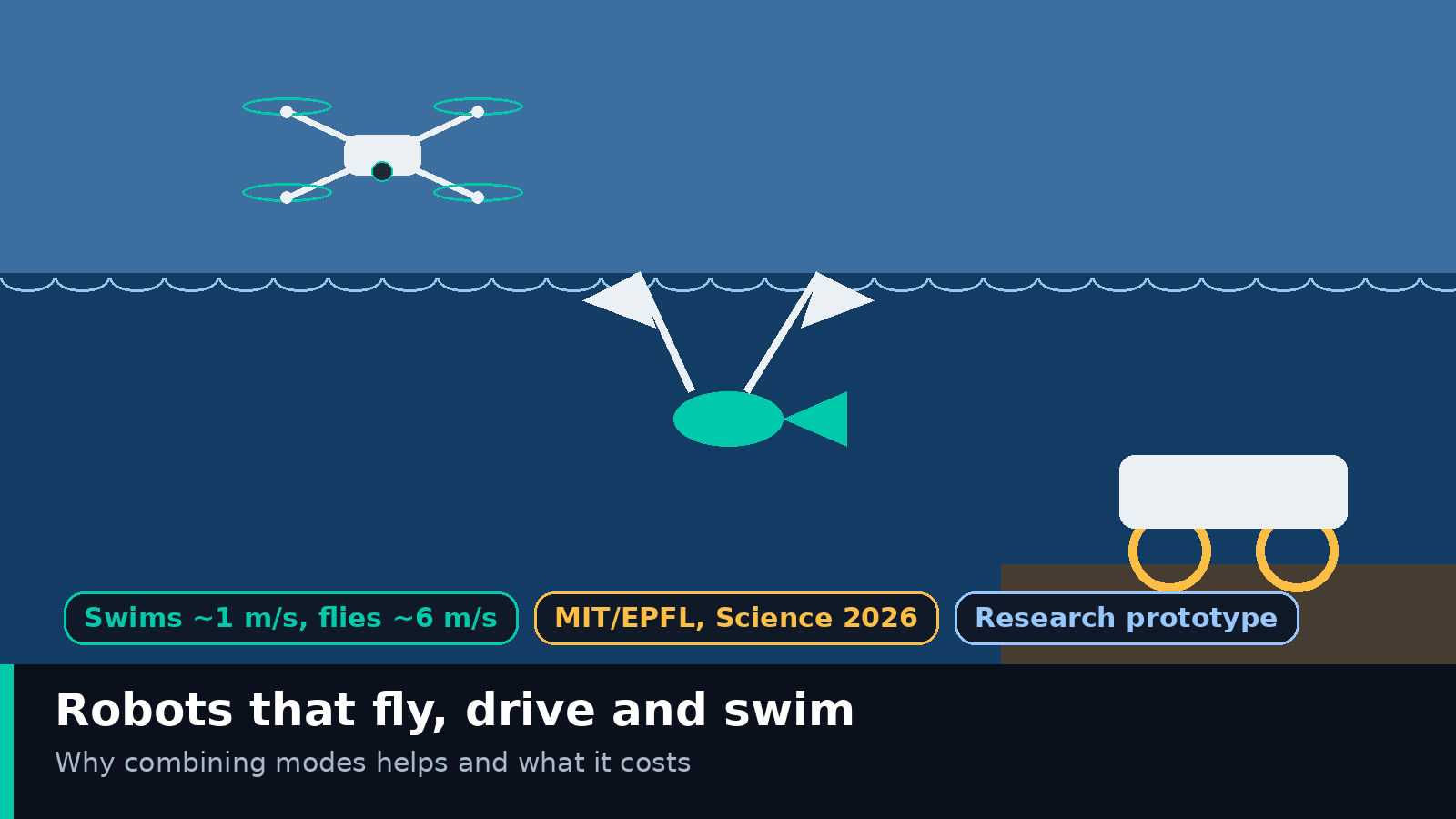 A Robot That Swims, Then Leaps Into Flight: Why Drones Are Learning Extra Modes