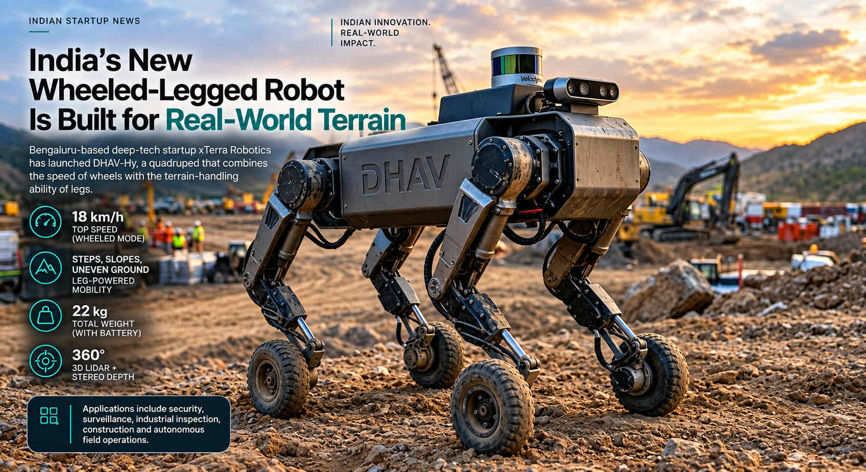 DHAV-Hy — India's New Wheeled-Legged AI Robot.