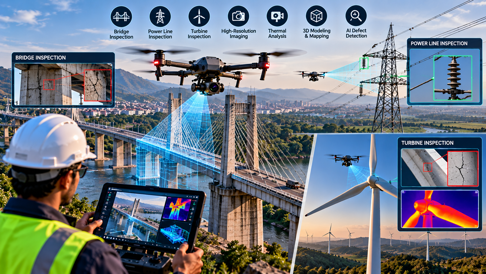 How Drones Inspect Bridges, Power Lines and Turbines