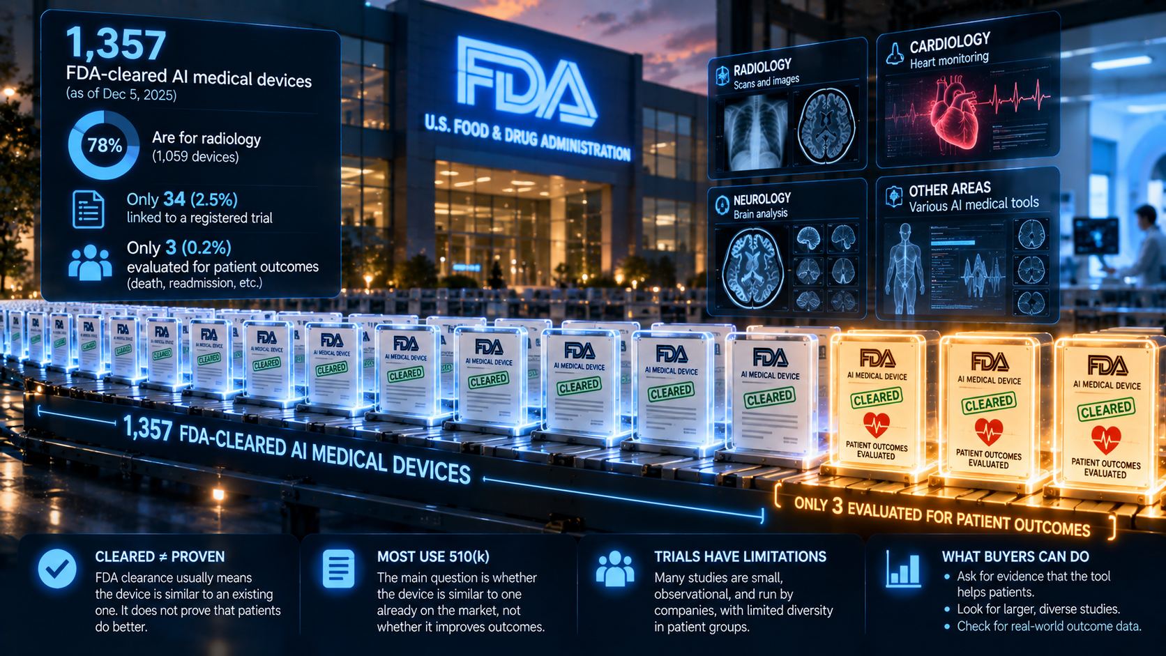 FDA-Cleared AI Medical Devices: Cleared, Not Proven. What the FDA's List Doesn't Tell You