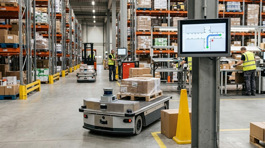 How Autonomous Mobile Robots Find Their Way Around a Warehouse