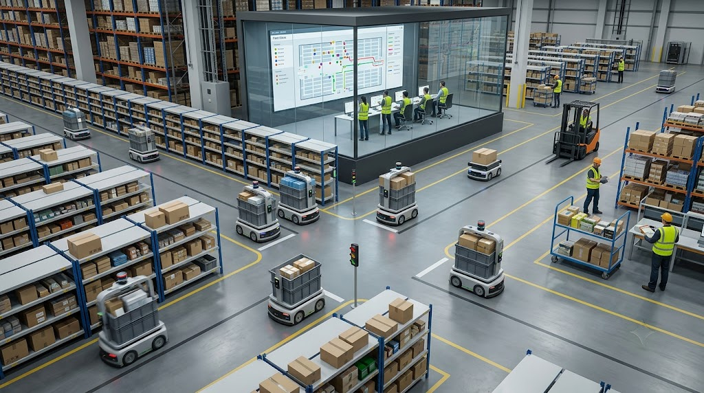 How Hundreds of Warehouse Robots Avoid Crashing Into Each Other
