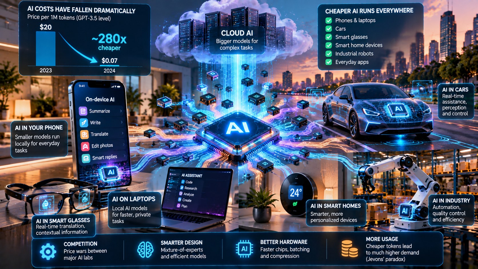 What Happens When AI Gets Cheap Enough to Run Everywhere?